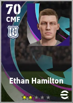 Ethan Hamilton eFootball 2026 player card — 70 OVR CMF