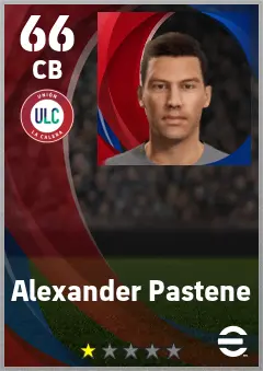 Alexander Pastene eFootball 2026 player card — 66 OVR CB