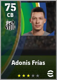 Adonis Frias eFootball 2026 player card — 75 OVR CB