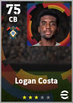Logan Costa eFootball 2026 player card — 75 OVR CB