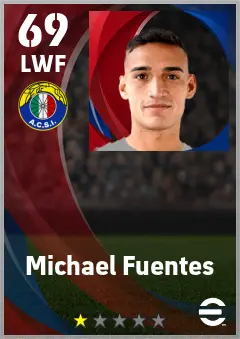 Michael Fuentes eFootball 2026 player card — 69 OVR LWF