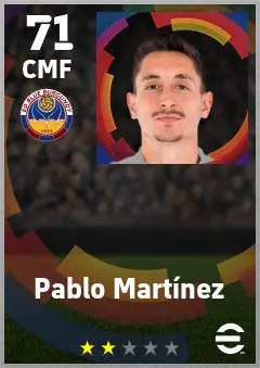 Pablo Martinez eFootball 2026 player card — 71 OVR CMF