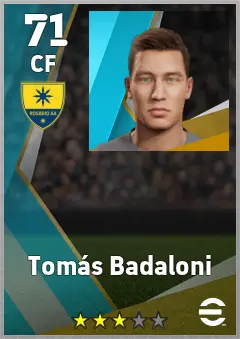 Tomas Badaloni eFootball 2026 player card, 71 OVR CF