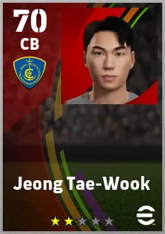 Jeong Tae-Wook eFootball 2026 player card — 70 OVR CB