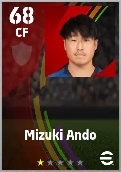 Mizuki Ando eFootball 2026 player card — 68 OVR CF