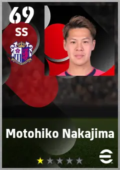 Motohiko Nakajima eFootball 2026 player card — 69 OVR SS
