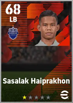Sasalak Haiprakhon eFootball 2026 player card — 68 OVR LB
