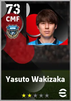 Yasuto Wakizaka eFootball 2026 player card — 73 OVR CMF
