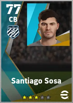 Santiago Sosa eFootball 2026 player card — 77 OVR CB