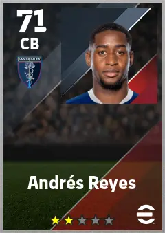 Andres Reyes eFootball 2026 player card — 71 OVR CB