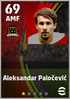Aleksandar Palocevic eFootball 2026 player card — 69 OVR AMF