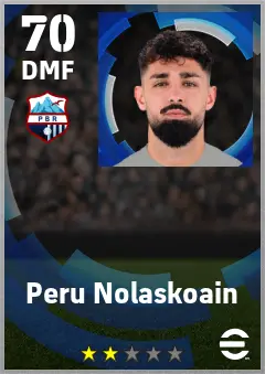 Peru Nolaskoain eFootball 2026 player card — 70 OVR DMF
