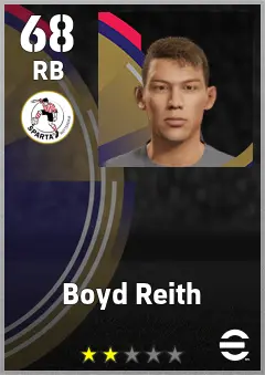 Boyd Reith eFootball 2026 player card, 68 OVR RB