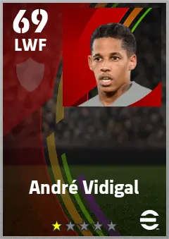 Andre Vidigal eFootball 2026 player card — 69 OVR LWF