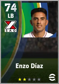 Enzo Diaz eFootball 2026 player card — 74 OVR LB