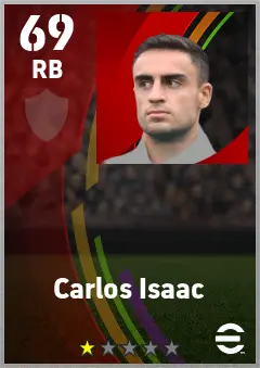 Carlos Isaac eFootball 2026 player card — 69 OVR RB