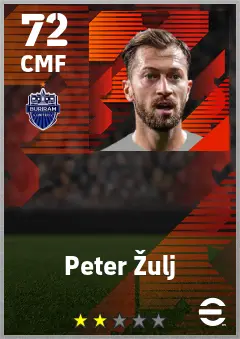 Peter Zulj eFootball 2026 player card — 72 OVR CMF