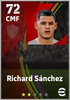 Richard Sanchez eFootball 2026 player card — 72 OVR CMF