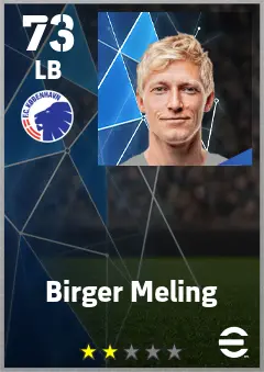 Birger Meling eFootball 2026 player card — 73 OVR LB