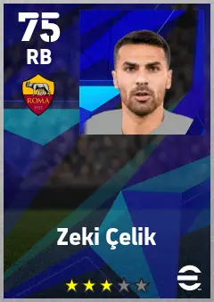 Zeki Celik eFootball 2026 player card — 75 OVR RB