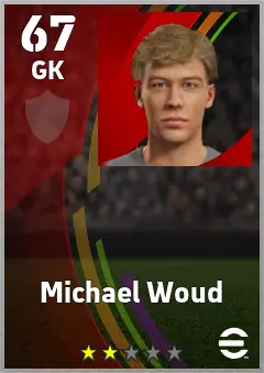 Michael Woud eFootball 2026 player card — 67 OVR GK