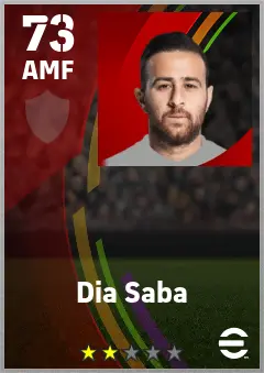 Dia Saba eFootball 2026 player card — 73 OVR AMF