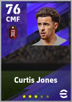Curtis Jones eFootball 2026 player card — 76 OVR CMF