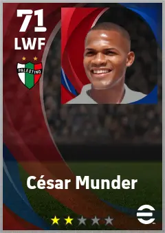 Cesar Munder eFootball 2026 player card — 71 OVR LWF