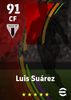Luis Suarez eFootball 2026 player card — 91 OVR CF
