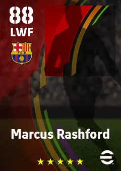 Marcus Rashford eFootball 2026 player card — 88 OVR LWF