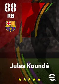 Jules Kounde eFootball 2026 player card — 88 OVR RB