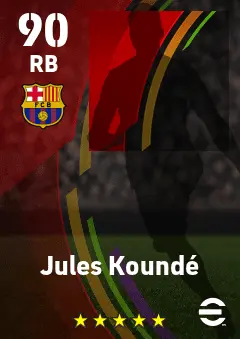 Jules Kounde eFootball 2026 player card — 90 OVR RB