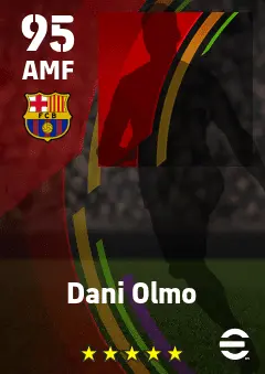 Dani Olmo eFootball 2026 player card — 95 OVR AMF