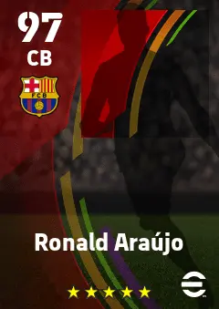 Ronald Araujo eFootball 2026 player card — 97 OVR CB