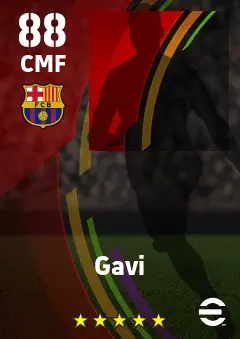 Gavi eFootball 2026 player card — 88 OVR CMF