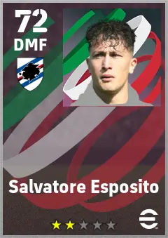 Salvatore Esposito eFootball 2026 player card — 72 OVR DMF