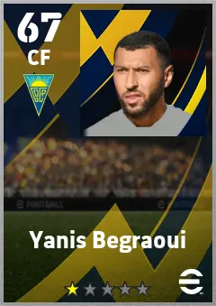 Yanis Begraoui eFootball 2026 player card — 67 OVR CF