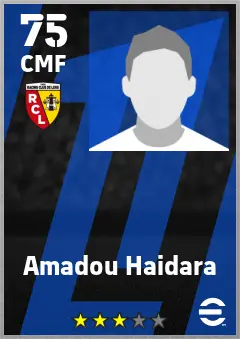 Amadou Haidara eFootball 2026 player card — 75 OVR CMF
