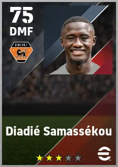 Diadie Samassekou eFootball 2026 player card — 75 OVR DMF