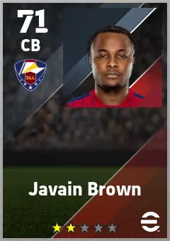 Javain Brown eFootball 2026 player card — 71 OVR CB