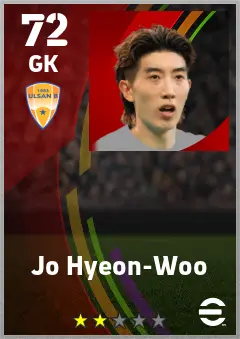 Jo Hyeon-Woo eFootball 2026 player card — 72 OVR GK
