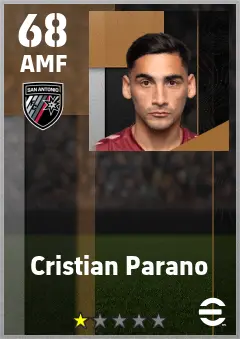 Cristian Parano eFootball 2026 player card — 68 OVR AMF