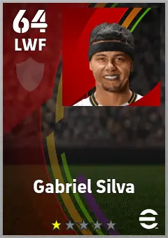 Gabriel Silva eFootball 2026 player card — 64 OVR LWF