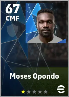 Moses Opondo eFootball 2026 player card — 67 OVR CMF
