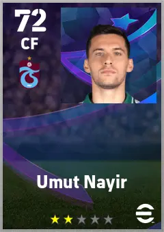 Umut Nayir eFootball 2026 player card — 72 OVR CF