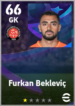 Furkan Beklevic eFootball 2026 player card — 66 OVR GK