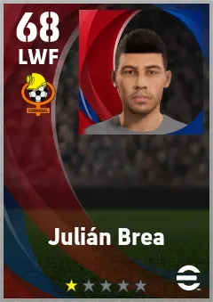 Julian Brea eFootball 2026 player card — 68 OVR LWF