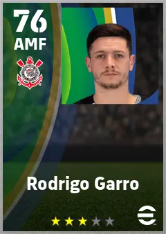 Rodrigo Garro eFootball 2026 player card — 76 OVR AMF