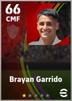 Brayan Garrido eFootball 2026 player card — 66 OVR CMF