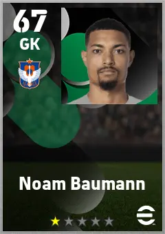 Noam Baumann eFootball 2026 player card — 67 OVR GK